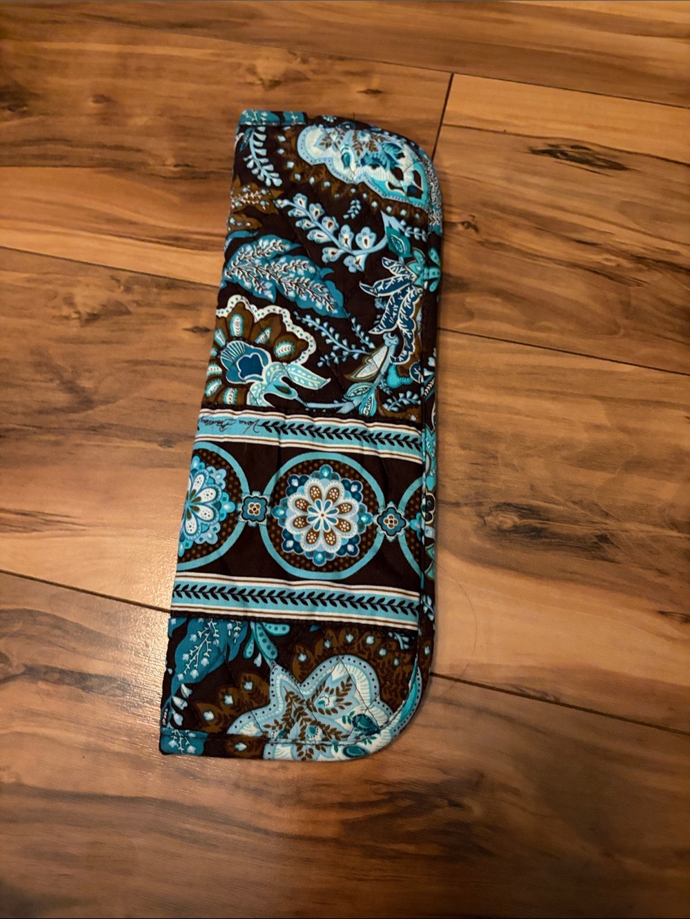 Vera Bradley Java Blue Quilted Paisley Turquoise and Brown Hot Iron Case